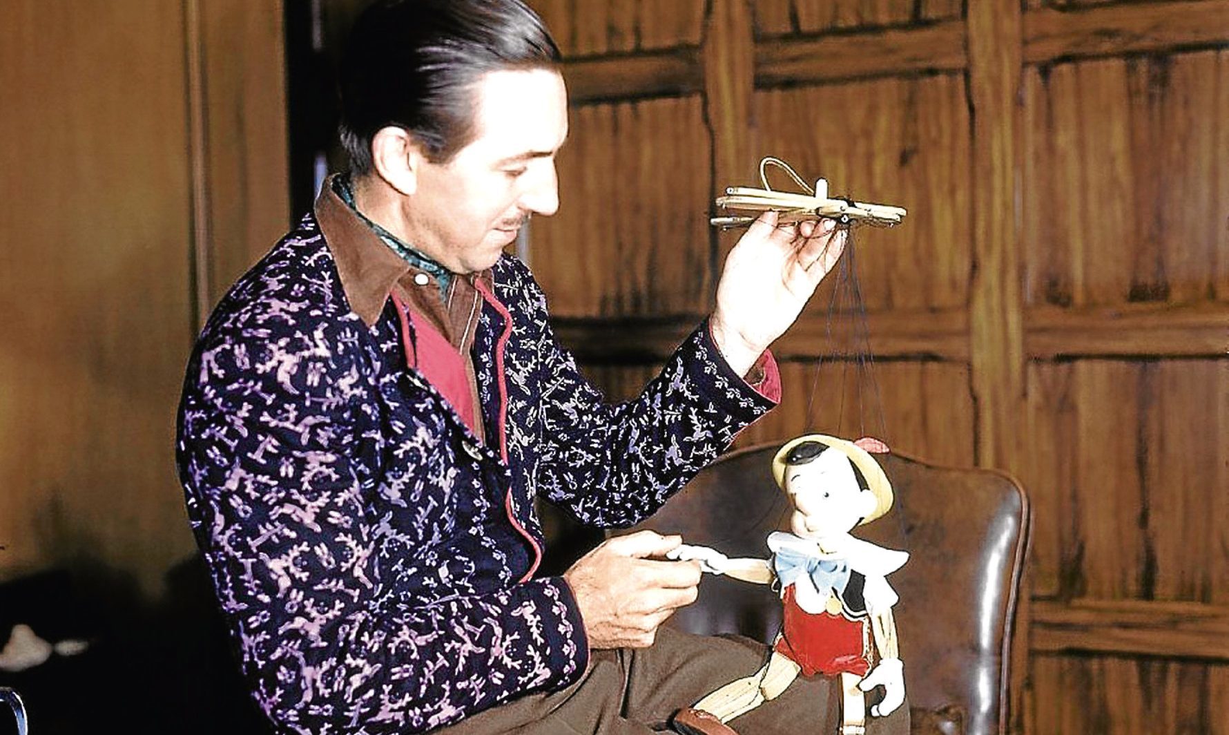 Walt Disney with one of his films’ characters, Pinocchio, 1940 (Allstar/DISNEY)