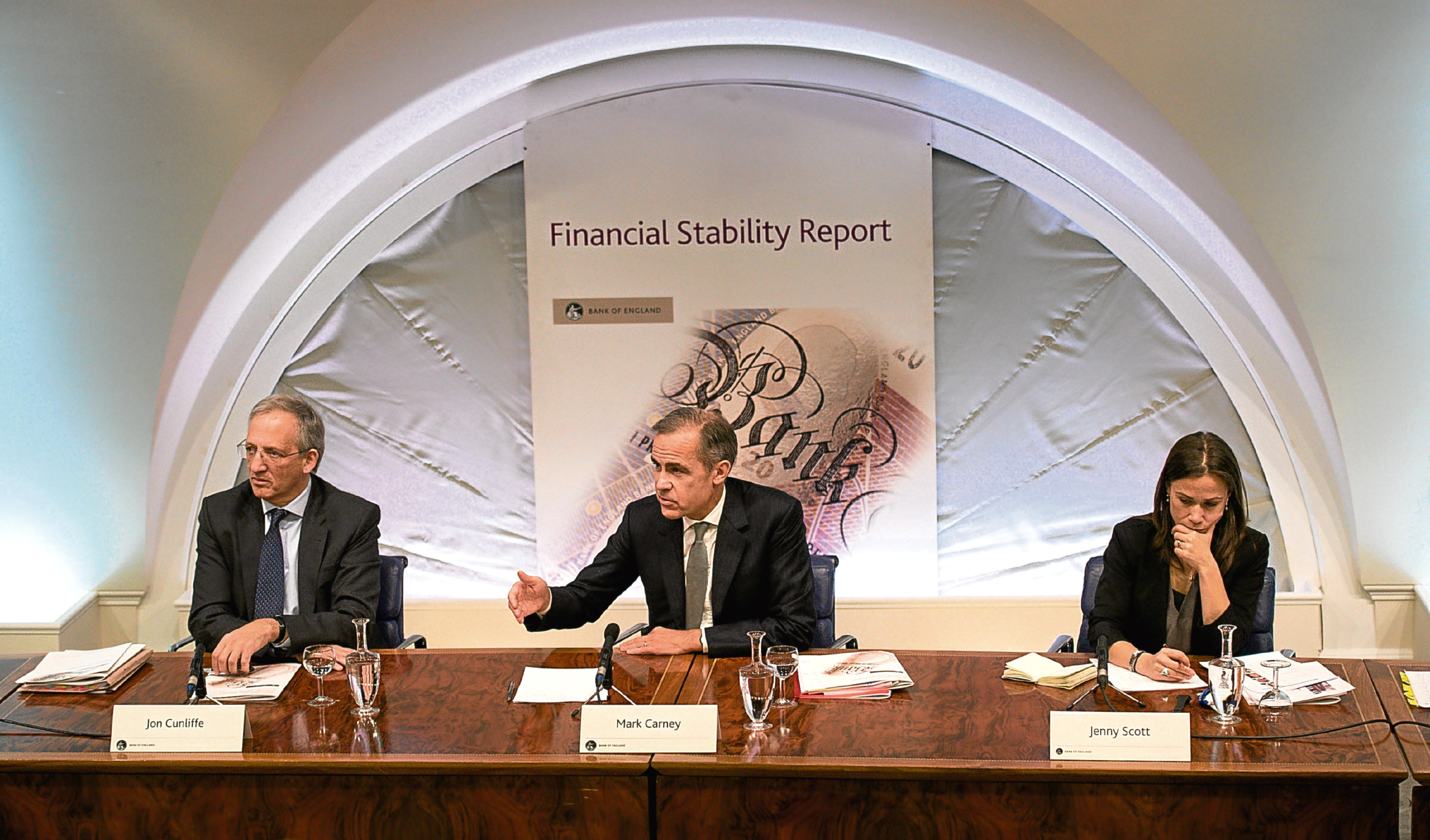 Governor of the Bank of England Mark Carney (centre) (PA Wire)