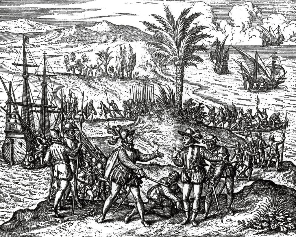 Christopher Columbus taken prisoner of state in Hispaniola (Hulton Archive/Getty Images)