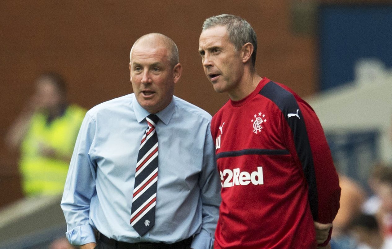 Rangers manager Mark Warburton (L) and assistant manager David Weir (SNS Group)