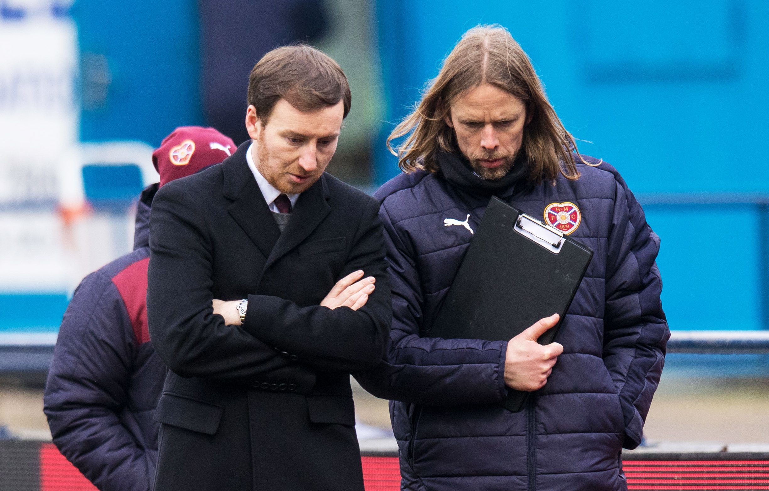 Hearts head coach Ian Cathro and assistant manager Austin MacPhee (SNS Group)