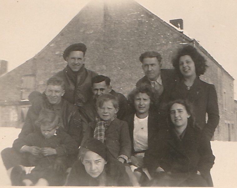 On the back of this photo was written "The Ardennes Xmas 1944". John is at the back on the left.