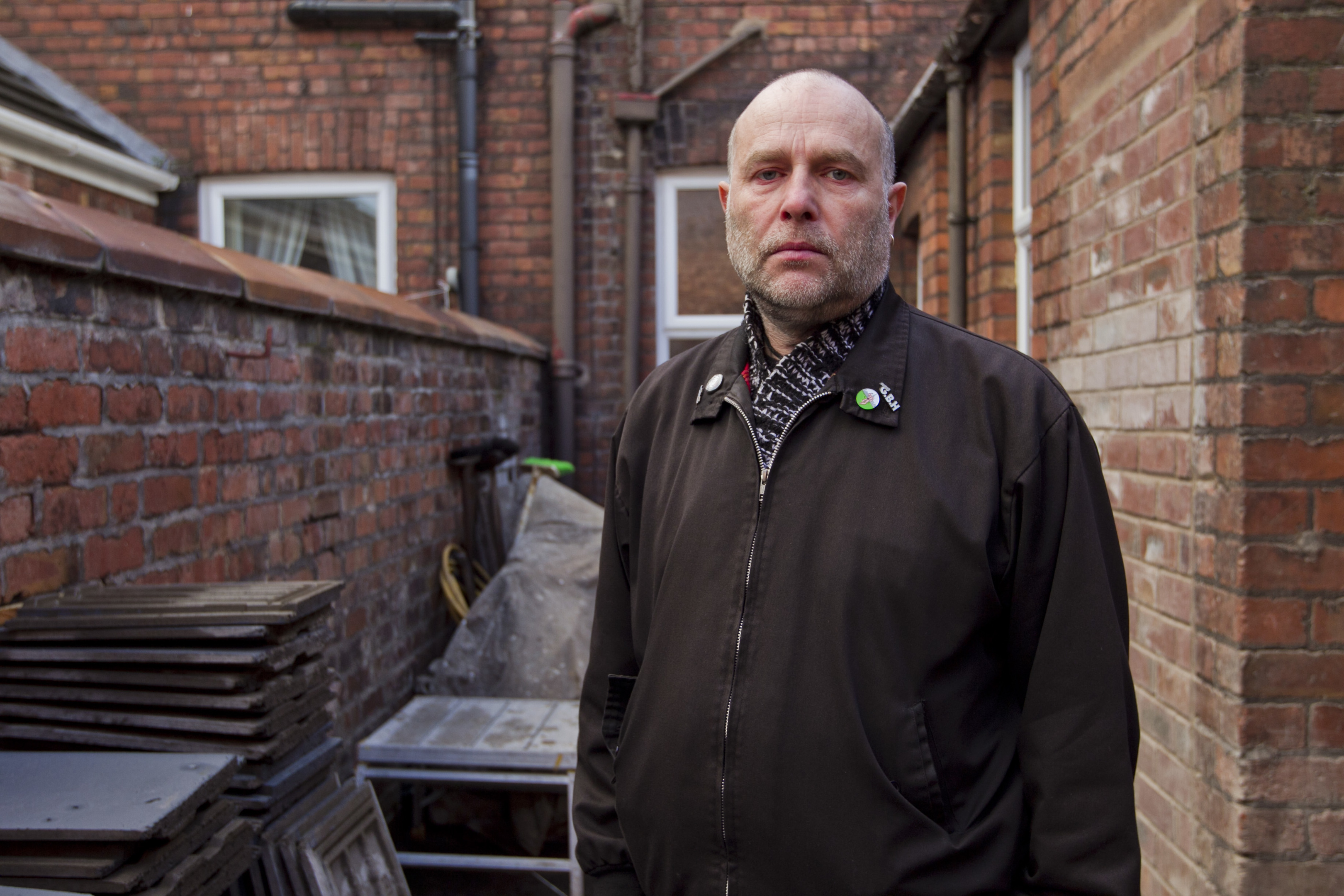 Paul Pearson, who's house was badly damaged in the flooding in Carlisle last year, with building work still on-going on, he cannot move back in yet. (Andrew Cawley)