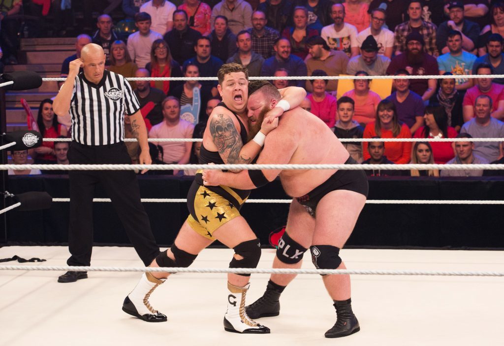 Grado recently beat Dave Mastiff to win the World of Sport Wrestling title (ITV)