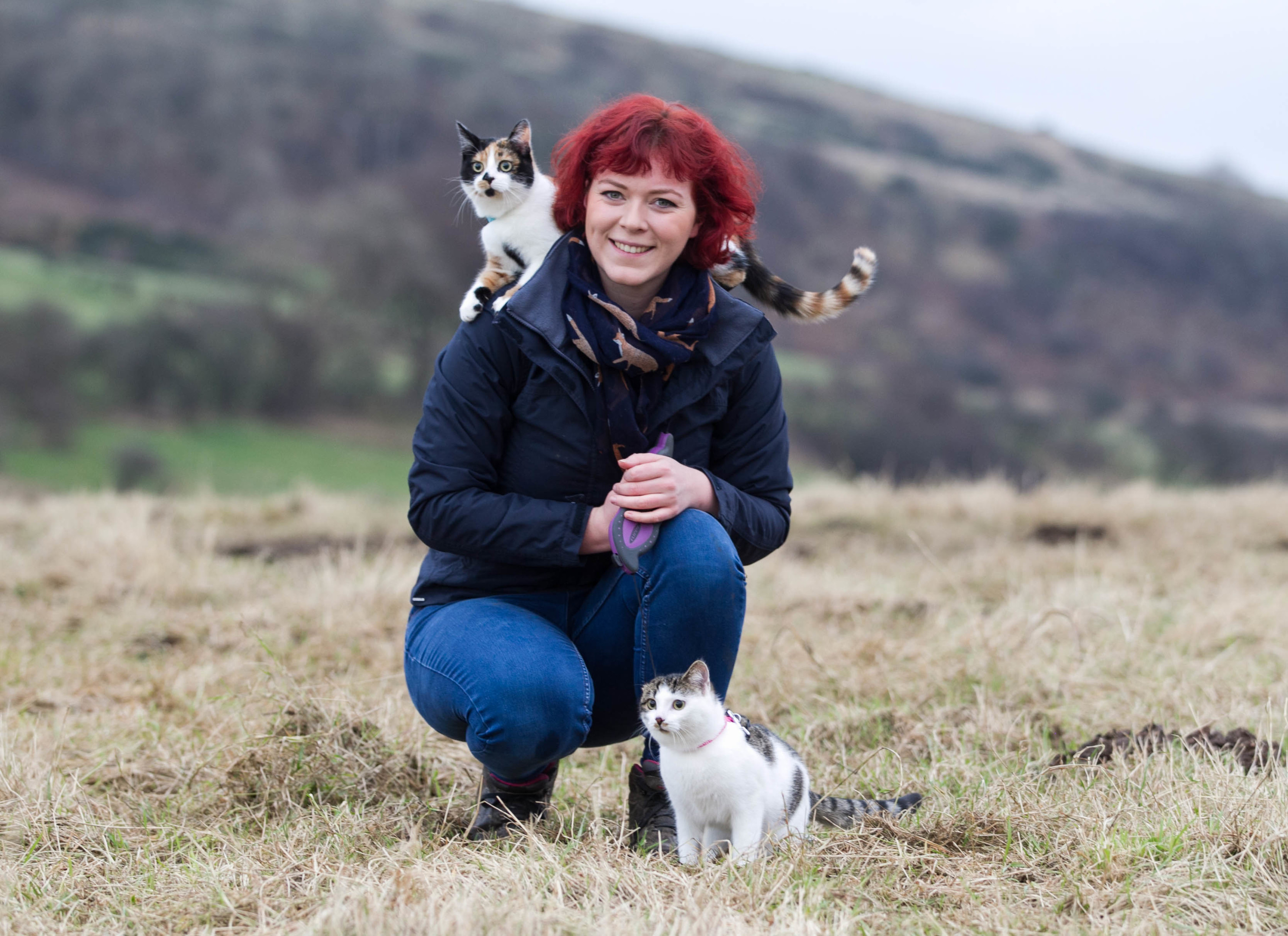 Vet Ruby Shorrocks takes her cats up into the hills (Chris Austin / DC Thomson)