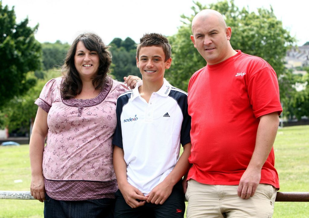 Tom Daley with parents Rob and Debbie, 2008 (David Davies/PA Photos)