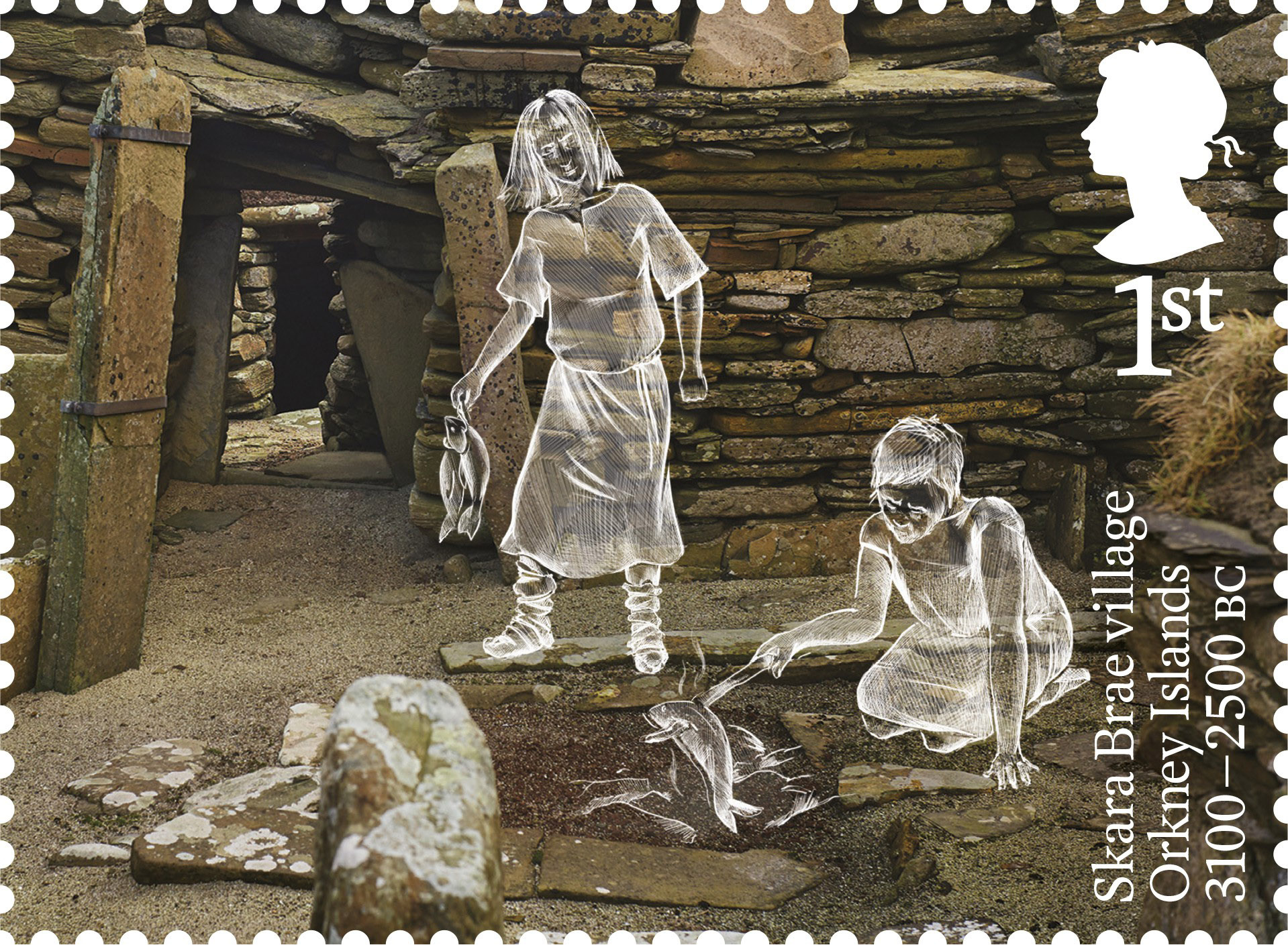 One of eight stamps featuring some of the most inspiring objects and atmospheric sites of British prehistory.  (Royal Mail/PA Wire)