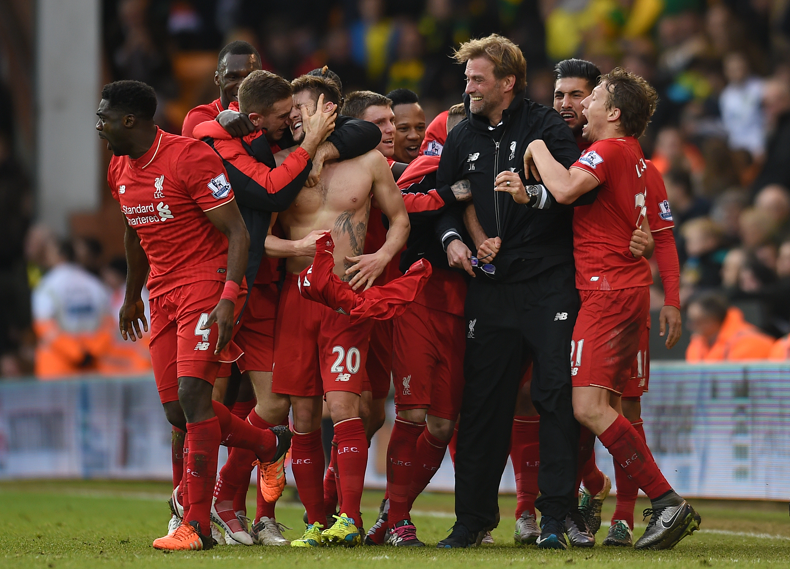 Jurgen Klopp's glasses were broken at Norwich a year ago after he joined in with his player's goal celebrations (PA Archive)