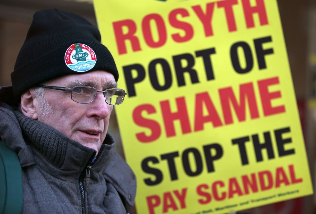 Neil Galbraith takes part in a demonstration held by RMT members (Jane Barlow/PA Wire)