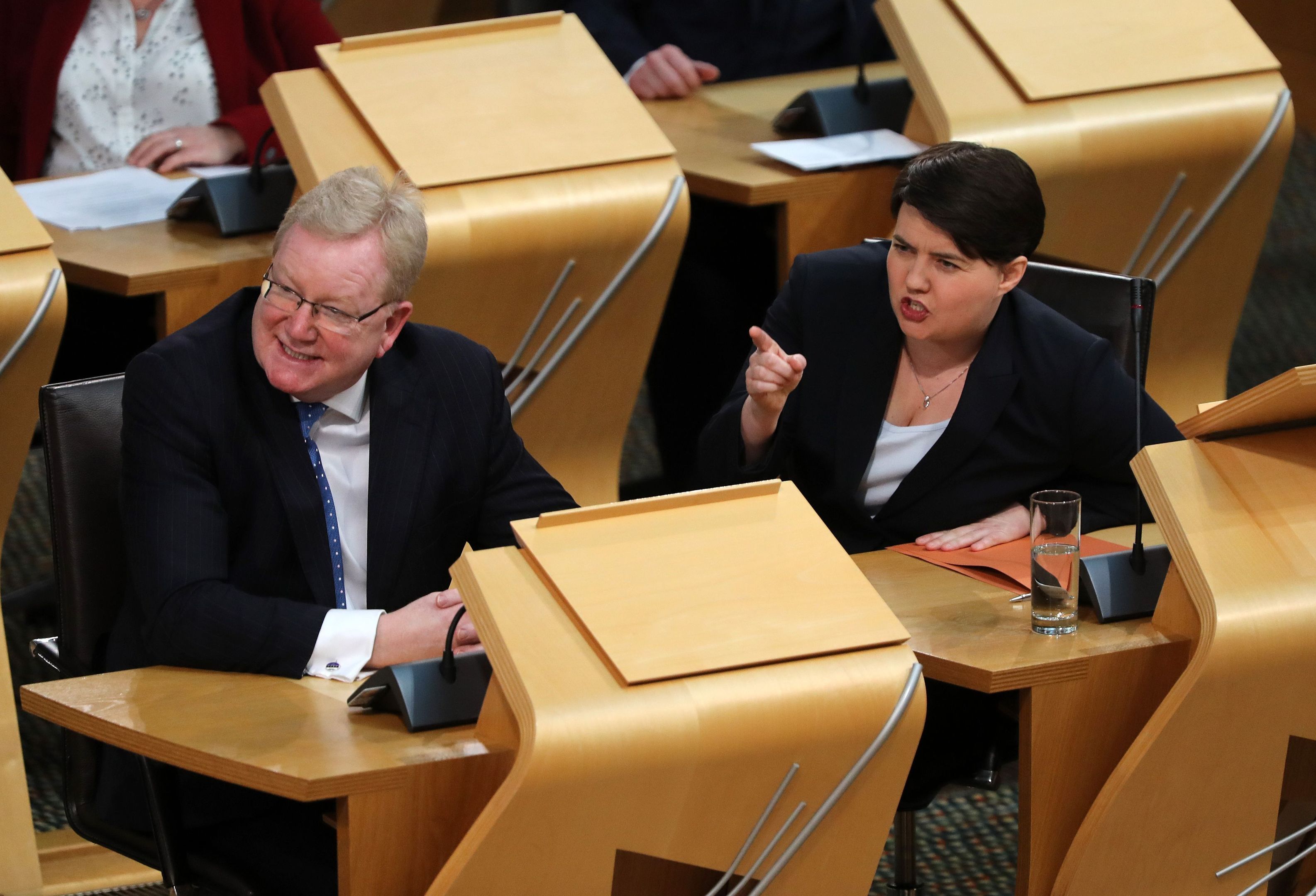 Scottish Conservative leader Ruth Davidson alongside deputy leader Jackson Carlaw (Andrew Milligan/PA Wire)