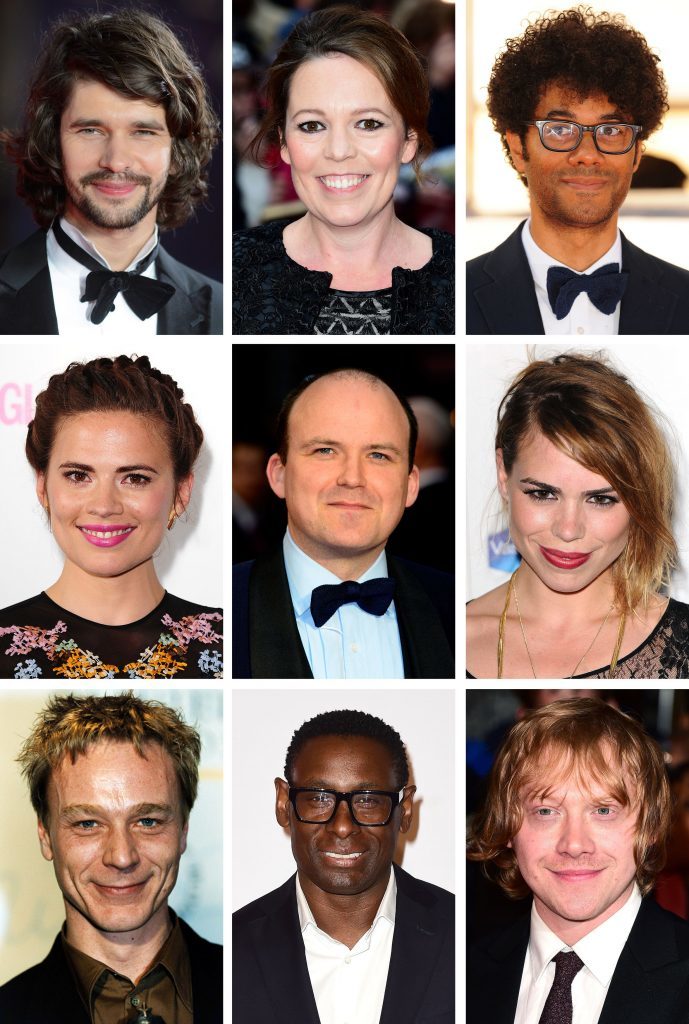 (Top from the left) Ben Whishaw, Olivia Colman, Richard Ayoade, (middle from the left) Hayley Atwell, Rory Kinnear, Billie Piper (bottom from the left) Ben Daniels, David Harewood and Rupert Grint, who could be in line for the top sci-fi role of Doctor Who, after Peter Capaldi decided to step down. (PA/PA Wire)