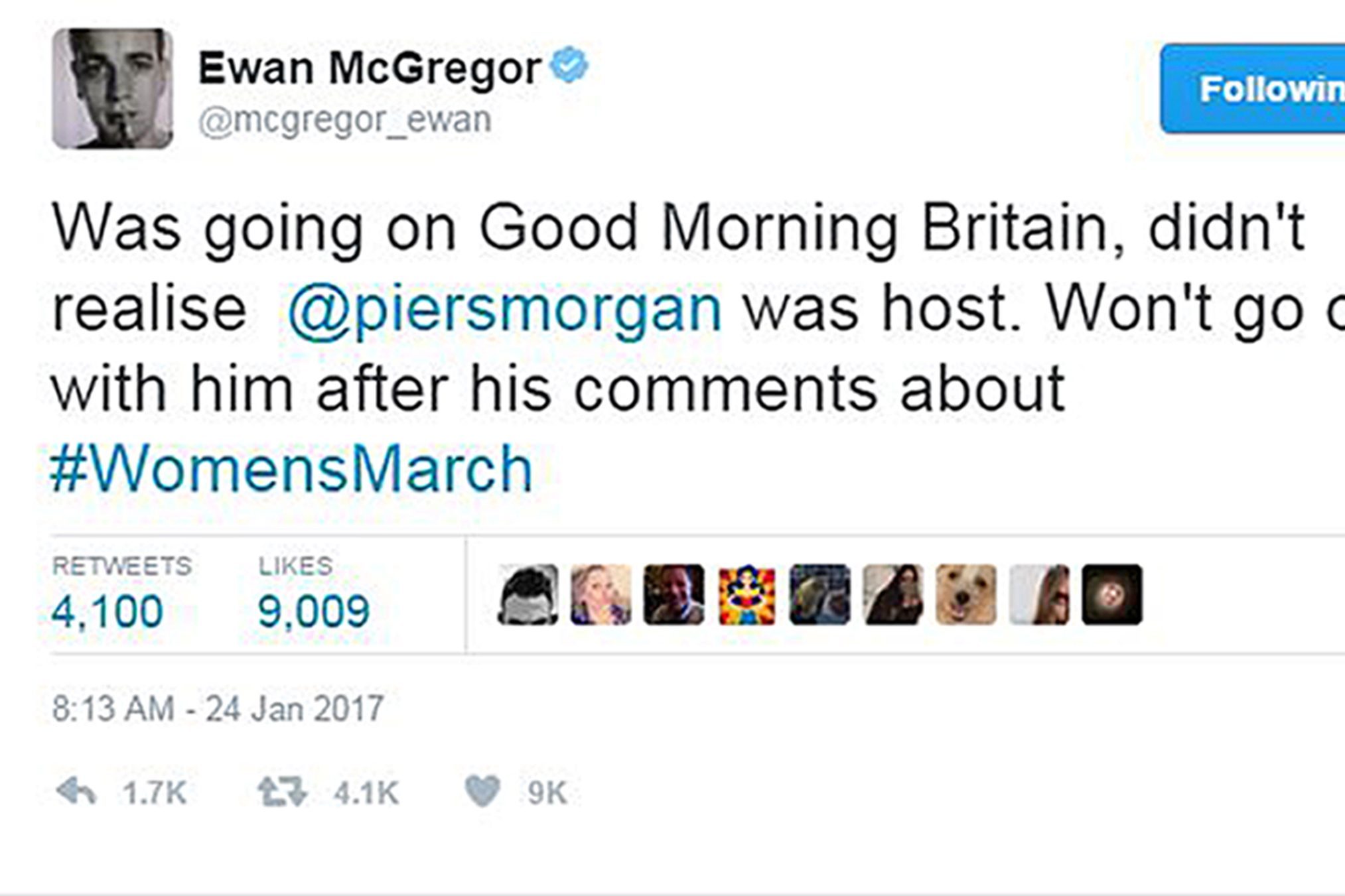 (Ewan McGregor/ Twitter/PA Wire)