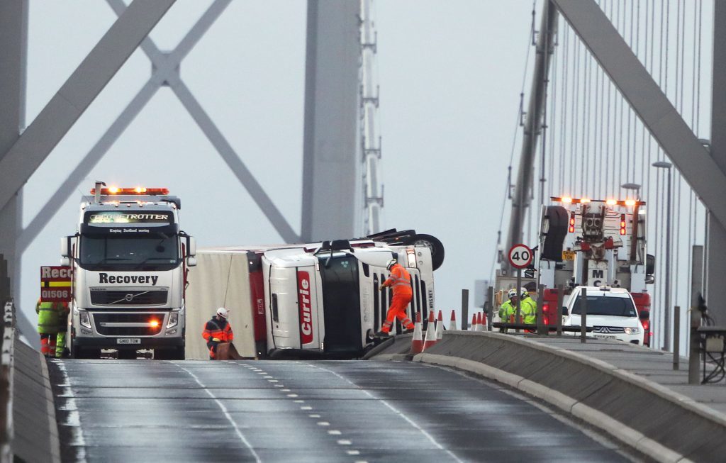 No-one was injured but the bridge is likely to remain closed for some time (Andrew Milligan/PA Wire)