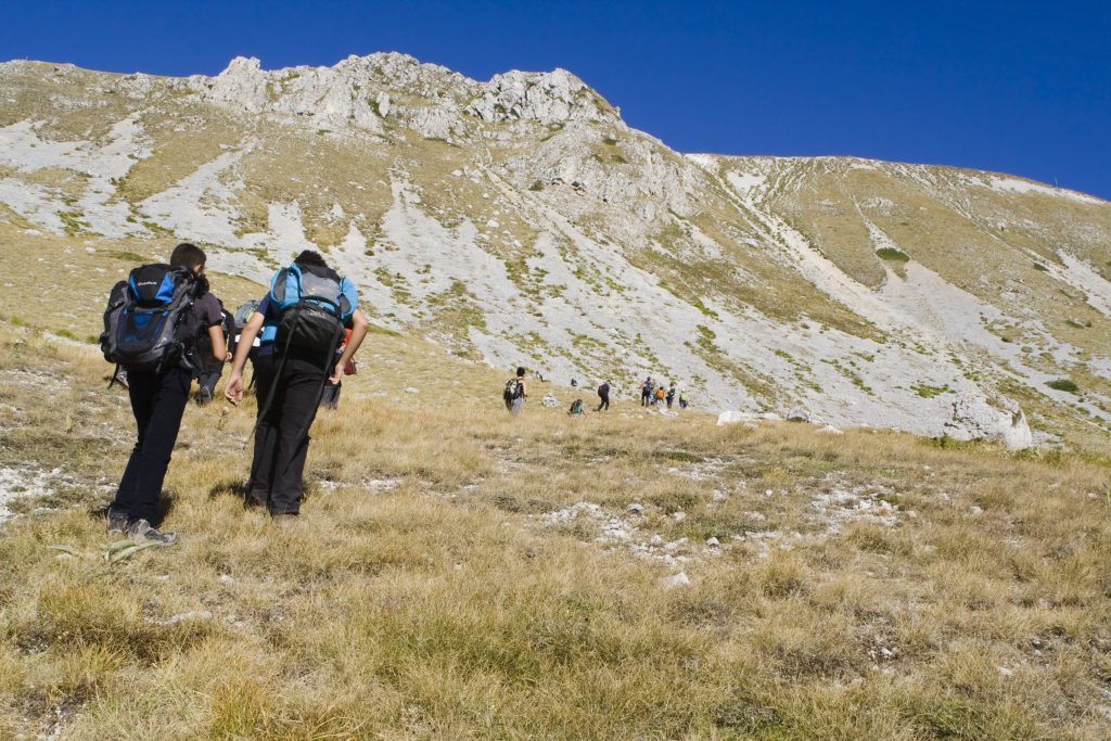 Roccaraso, Italy - September 18, 2011: People Hiking on the mountains of Aremogna in Roccaraso town, Abruzzi region, Italy. (iStock)