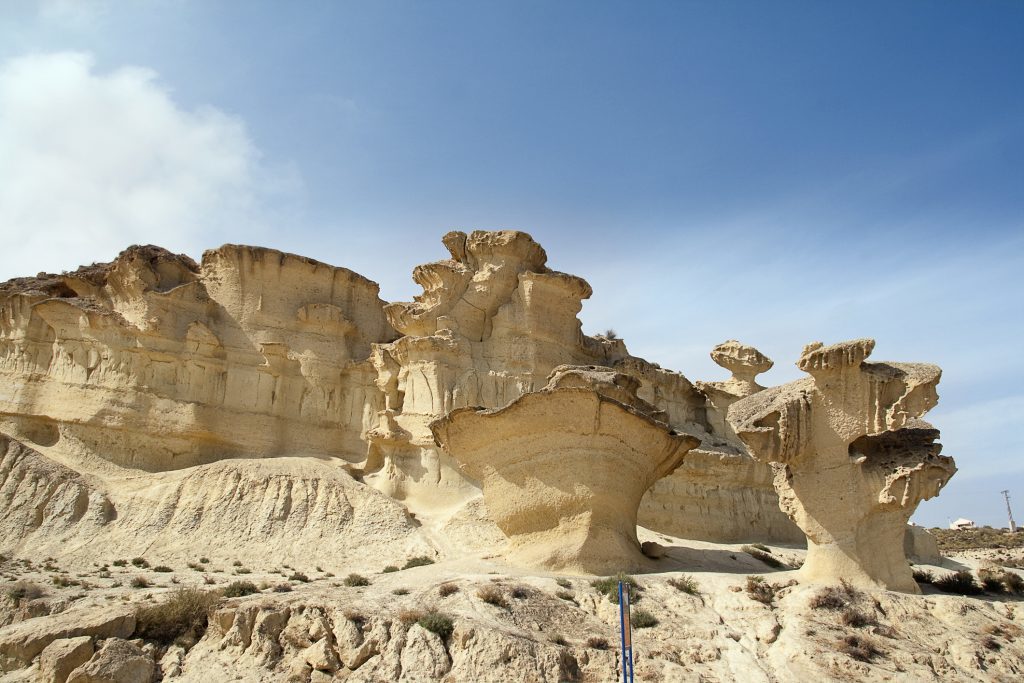 Erosion on rocks formation in Bolnuevo, Murcia, Spain