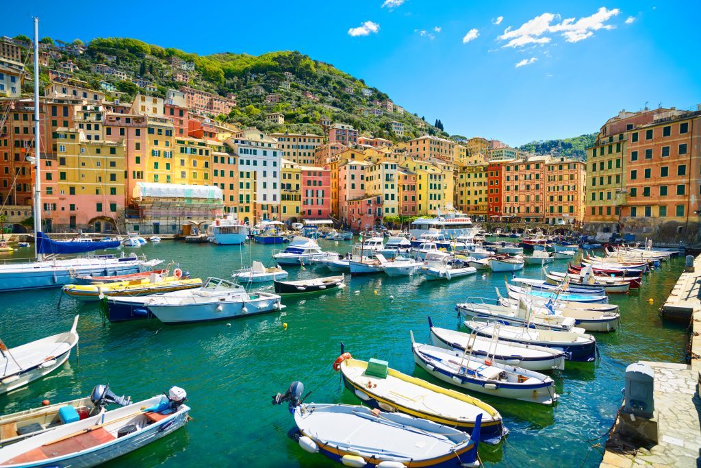 Camogli marina harbor, boats and typical colorful houses. Travel destination Ligury, Italy, Europe (iStock)
