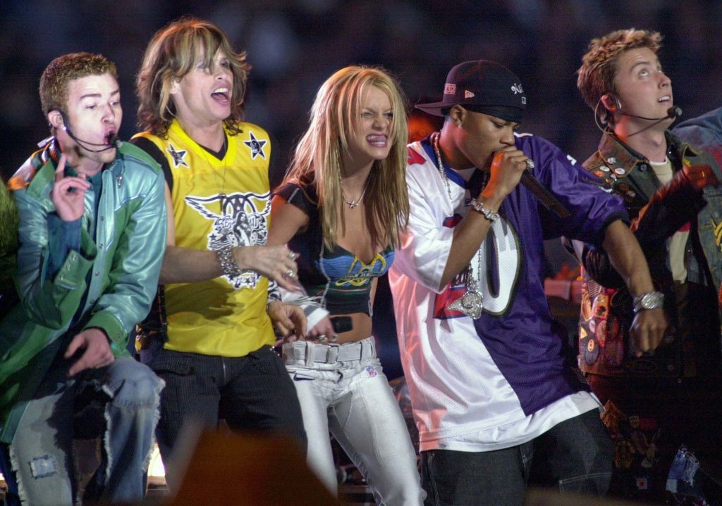 Stars from N'Sync and Aerosmith alongside Britney Spears and Nelly (Getty Images)