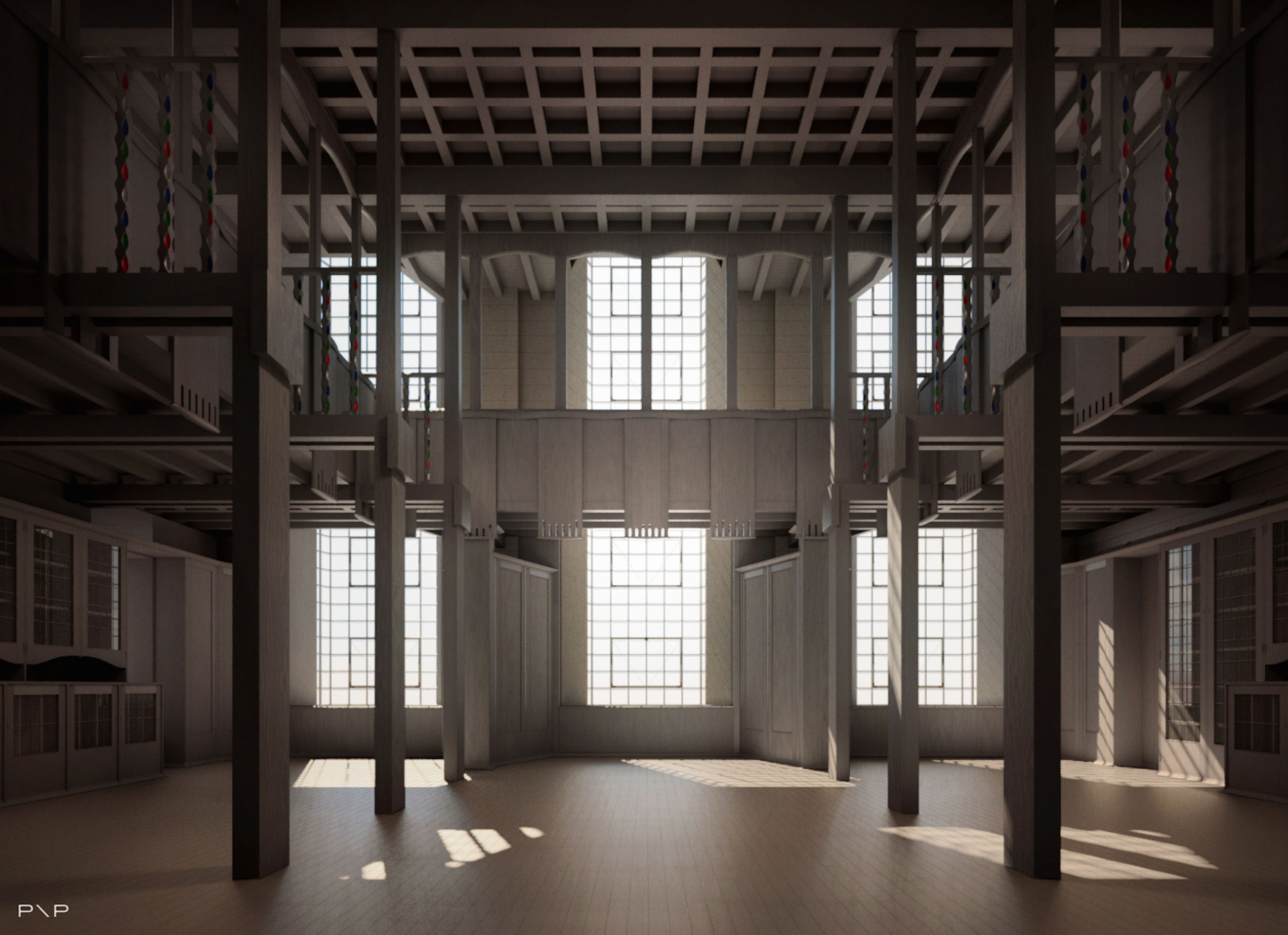 Artist's impression issued by the Glasgow School of Art of the reconstructed interior of the Mackintosh Library  (PagePark Architects/PA Wire)