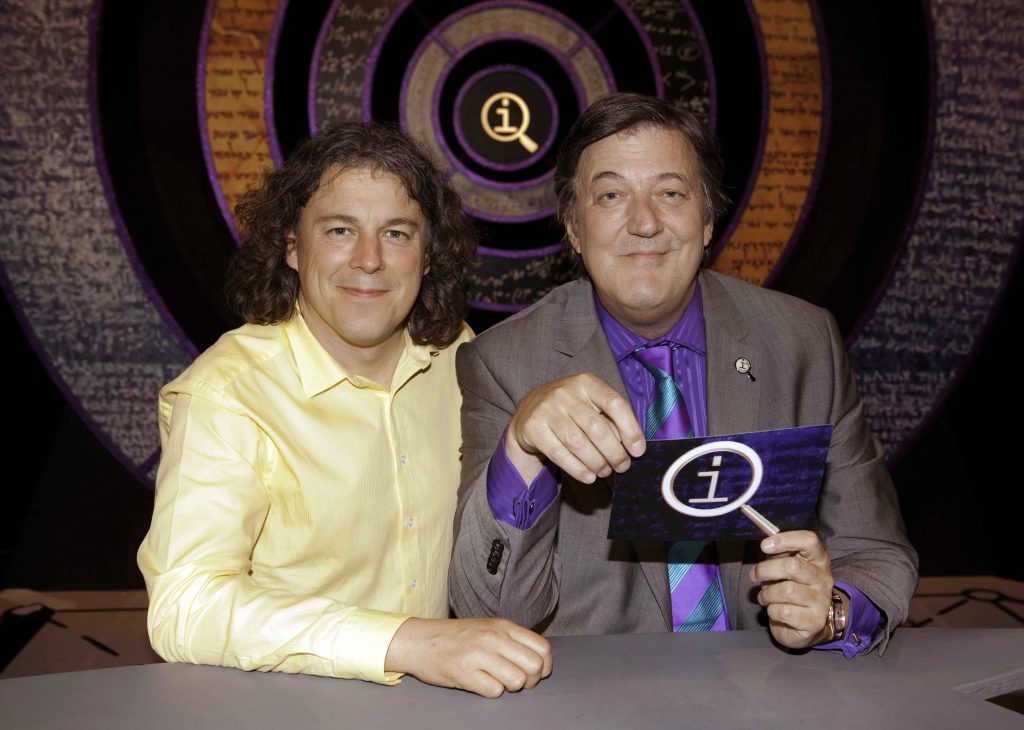 Alan with original QI co-star Stephen Fry (Talkback Thames / Brian J Ritchie)