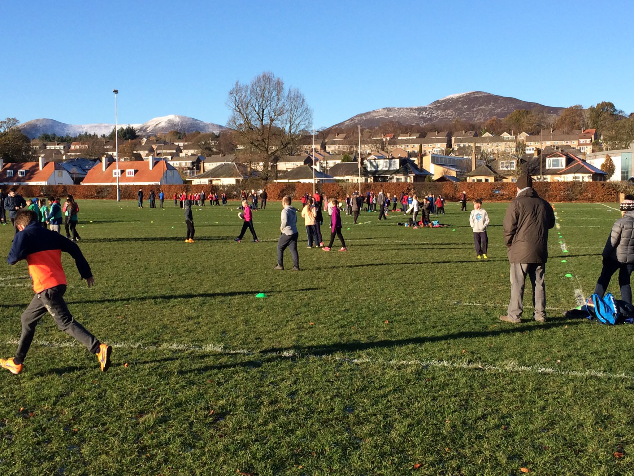 Rugby training at Penicuik Rugby Club