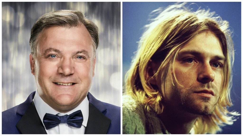 Ed Balls (left) and Kurt Cobain (BBC & MTV)
