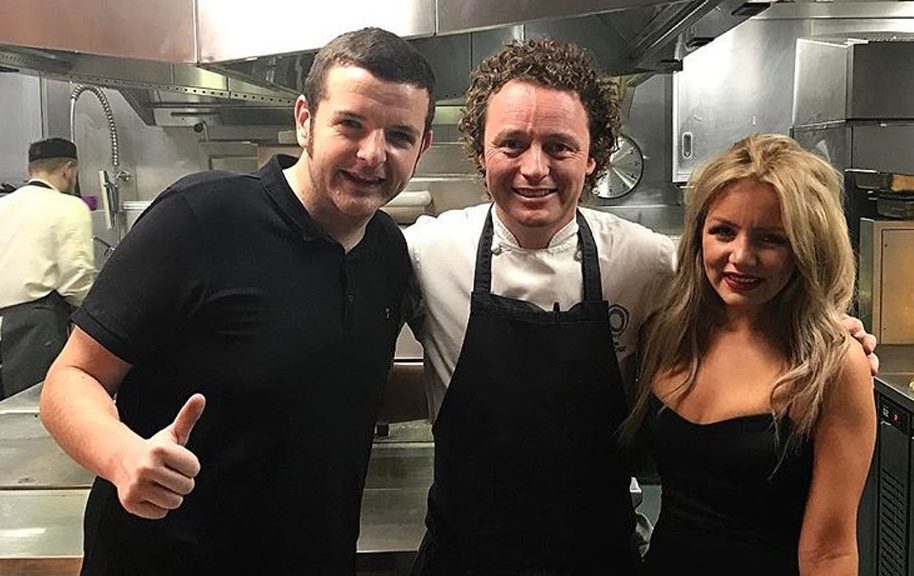 Kevin Bridges and Kerry Monaghan with Chef Tom Kitchen