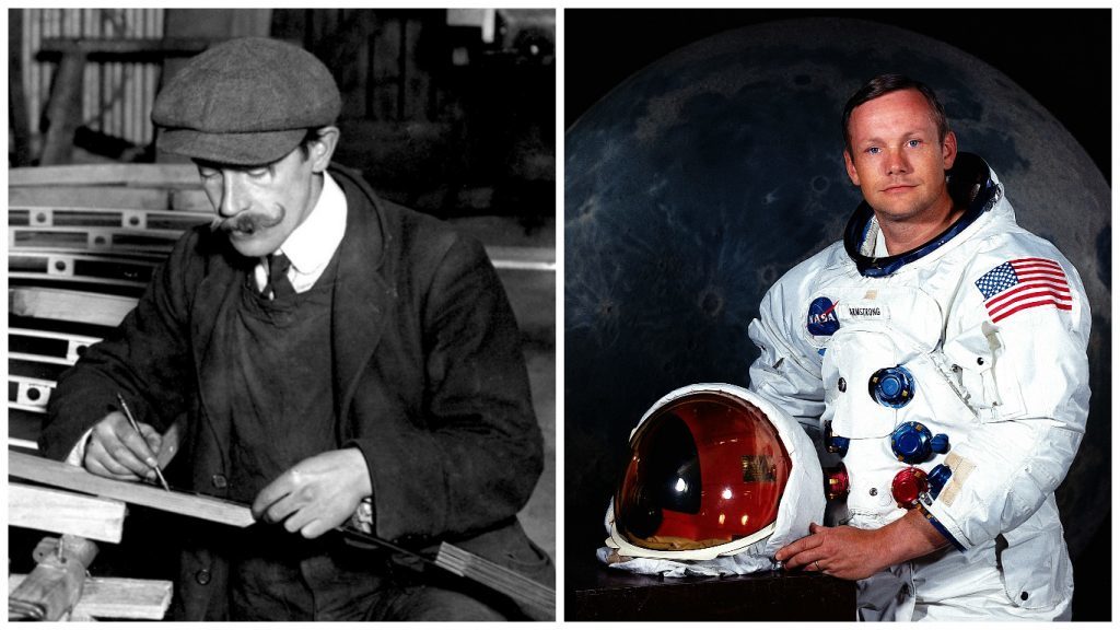 Orville Wright (left) and Neil Armstrong (PA Archive & NASA / Newsmakers)