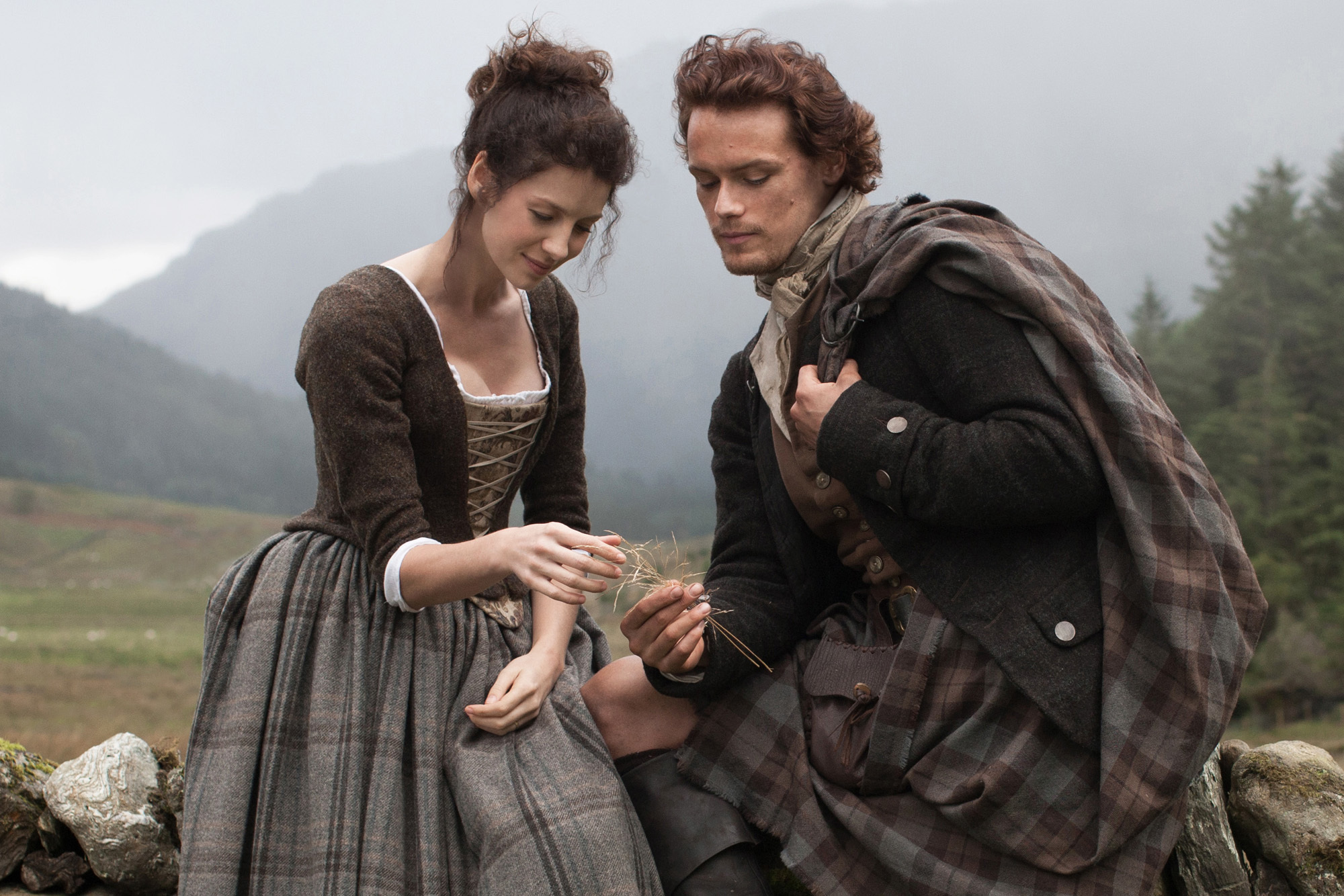 Outlander stars Caitriona Balfe and Sam Heugan  (Nick Briggs/Sony)