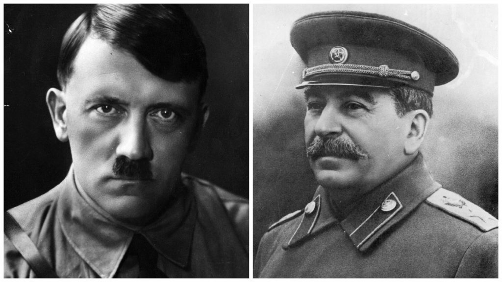 Hitler (left) and Stalin (Heinrich Hoffmann/Getty Images & Keystone/Getty Images)