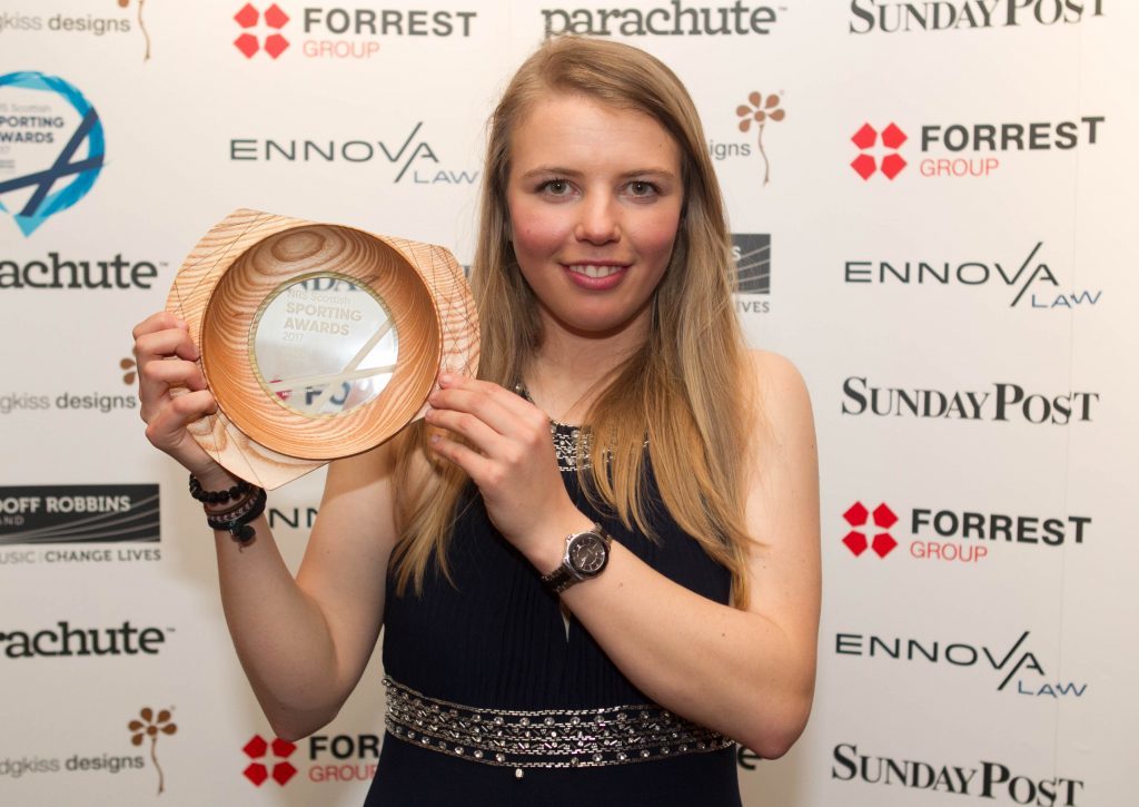 The first winner of the evening was skier Nicole Ritchie, who won the Action Sport Award (Chris Austin / DC Thomson)