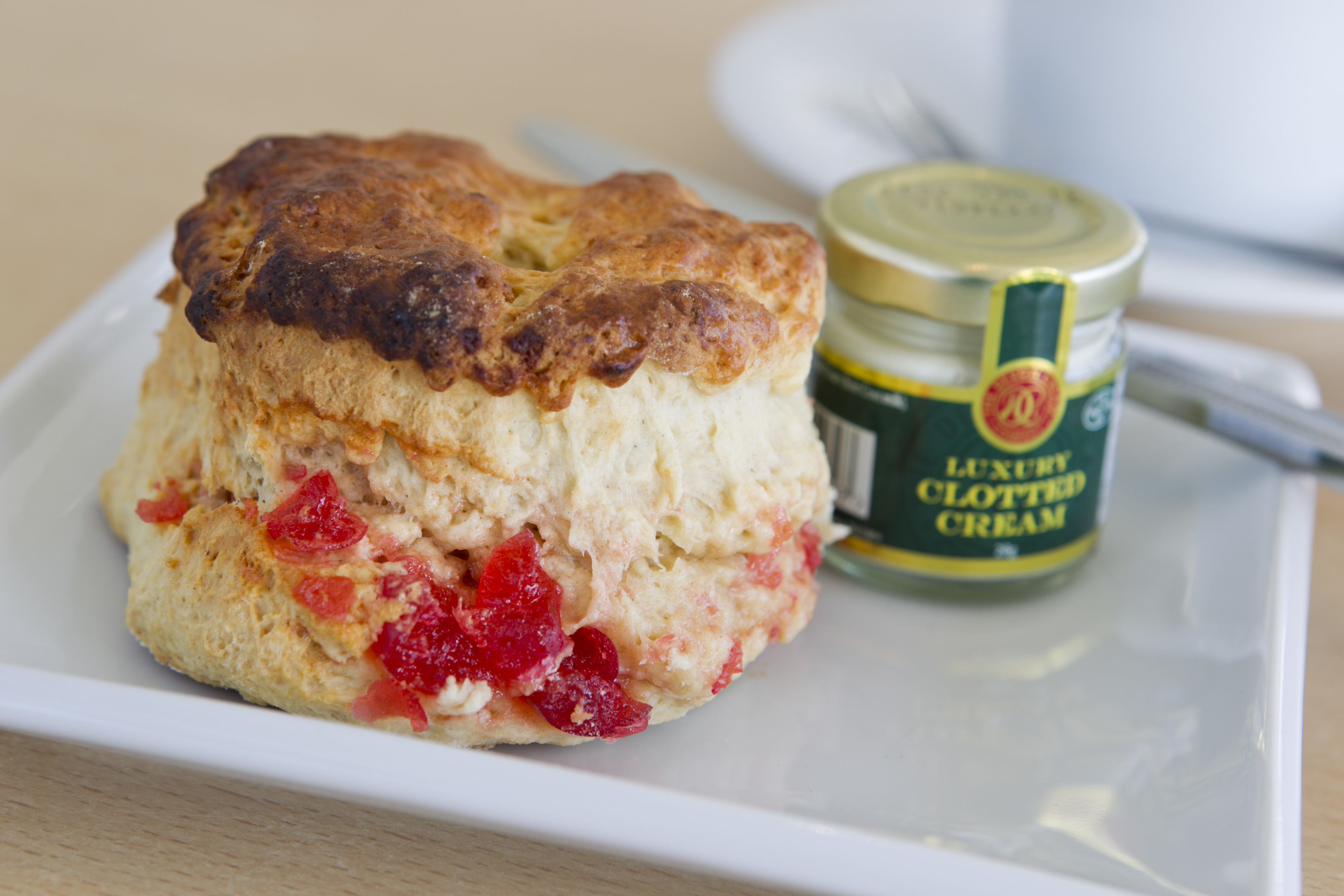 A delicious cherry scone with clotted cream at Sands (Andrew Cawley / DC Thomson)