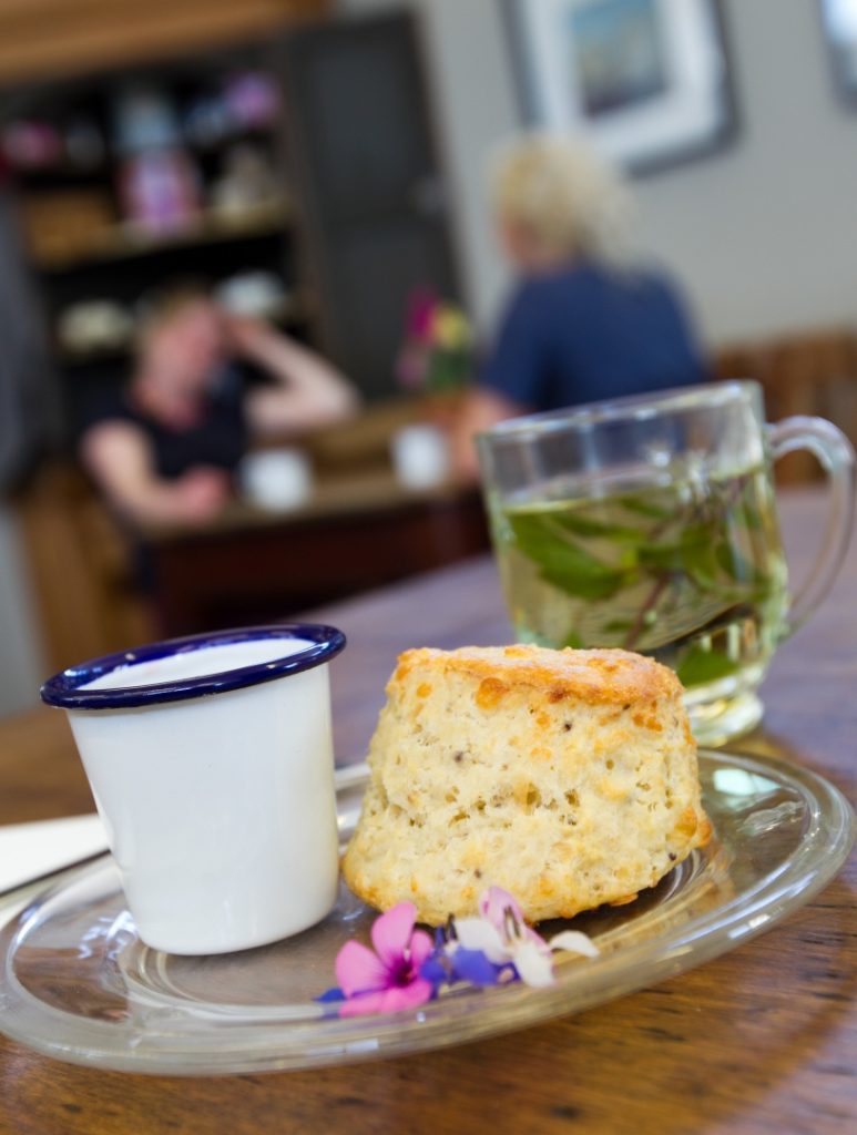 A cheese scone and mint fresh tea from the Secret Herb Garden (Andrew Cawley)