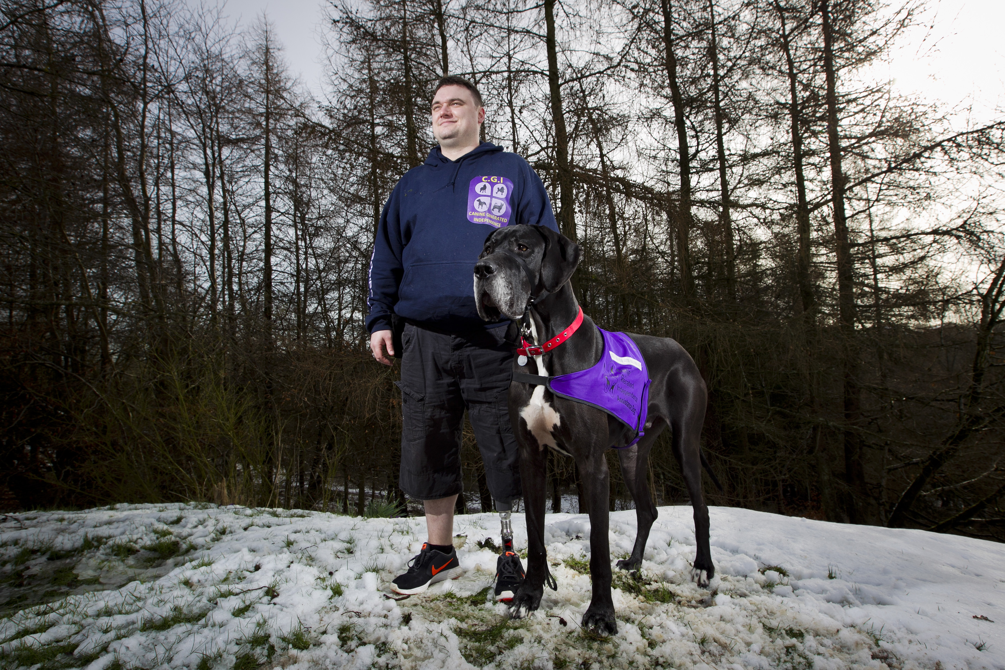 Michael Keane and his Great Dane Bruce (Andrew Cawley)