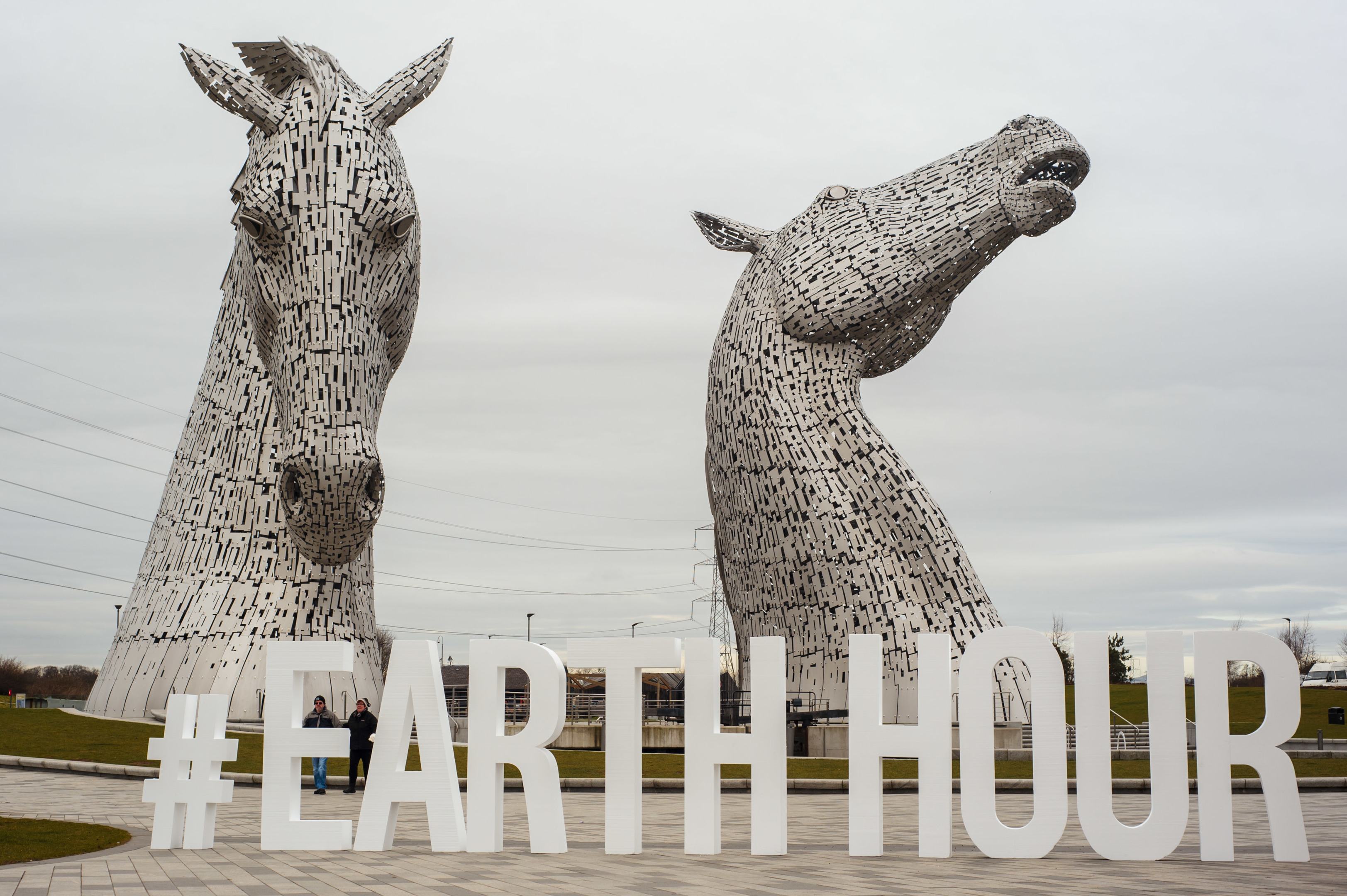 The Kelpies will be switching the lights off tonight (Maverick Photo Agency)