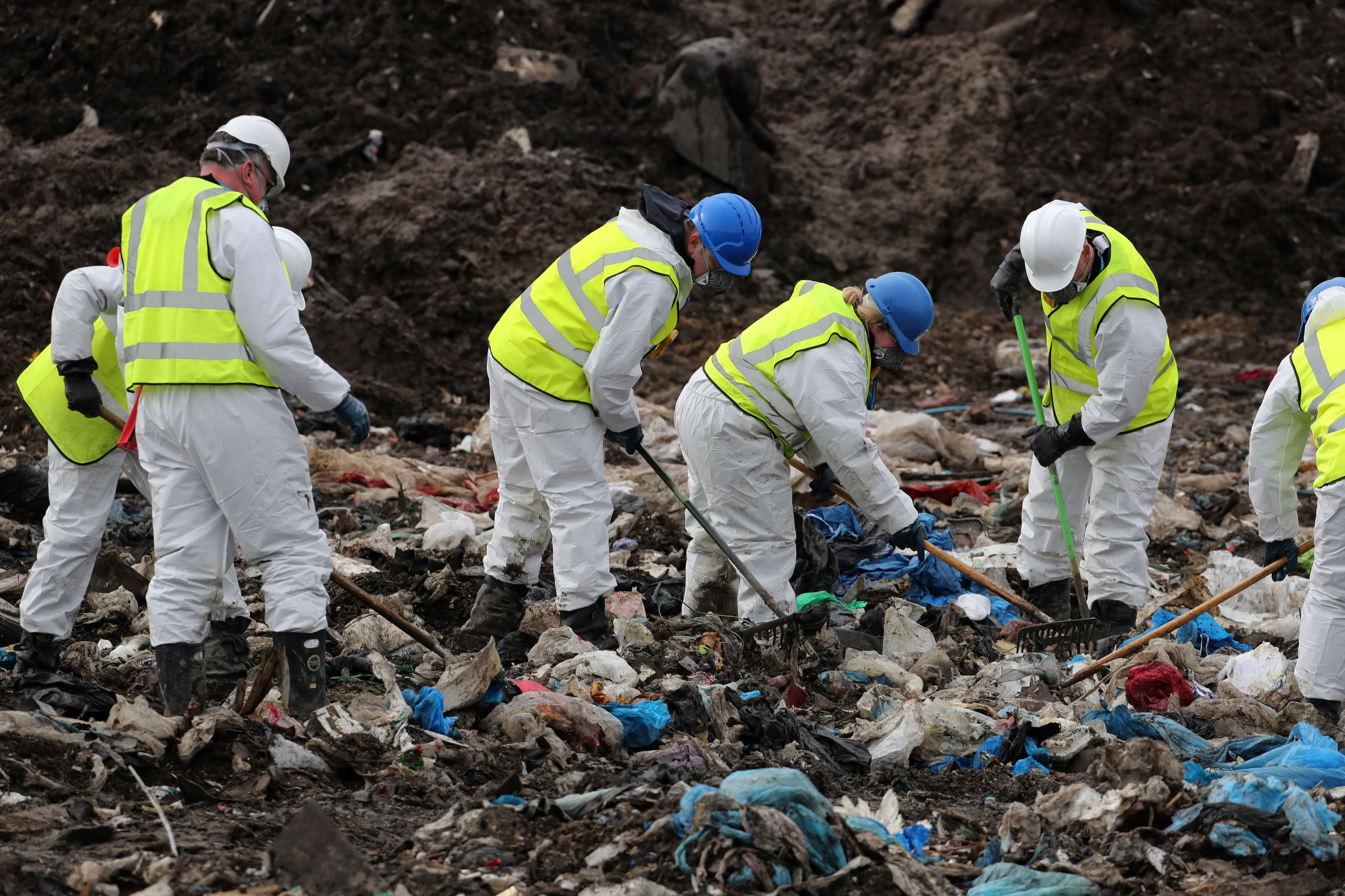 Police search a landfill site in Milton, Cambridgeshire, for missing RAF gunner Corrie McKeague (Chris Radburn/PA Wire)
