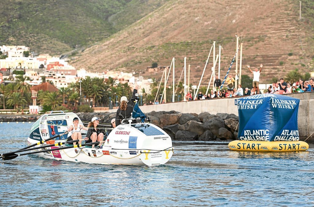 The Yorkshire Rows team start the Talisker Atlantic Challenge 2015 from La Gomera in the Canary Islands.