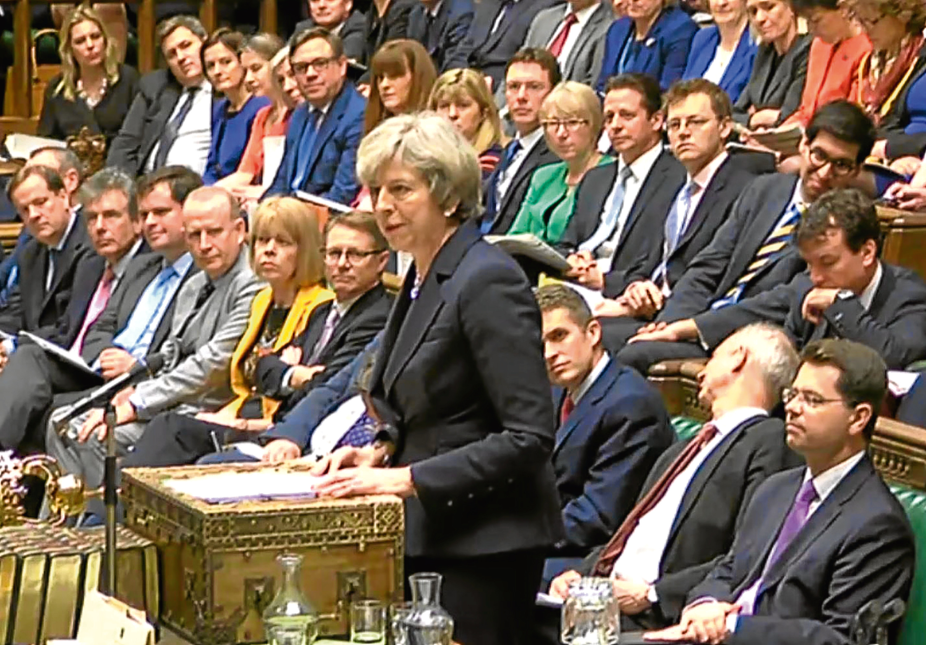 Prime Minister Theresa May speaks during Prime Minister's Questions in the House of Commons, London. (PA Wire)