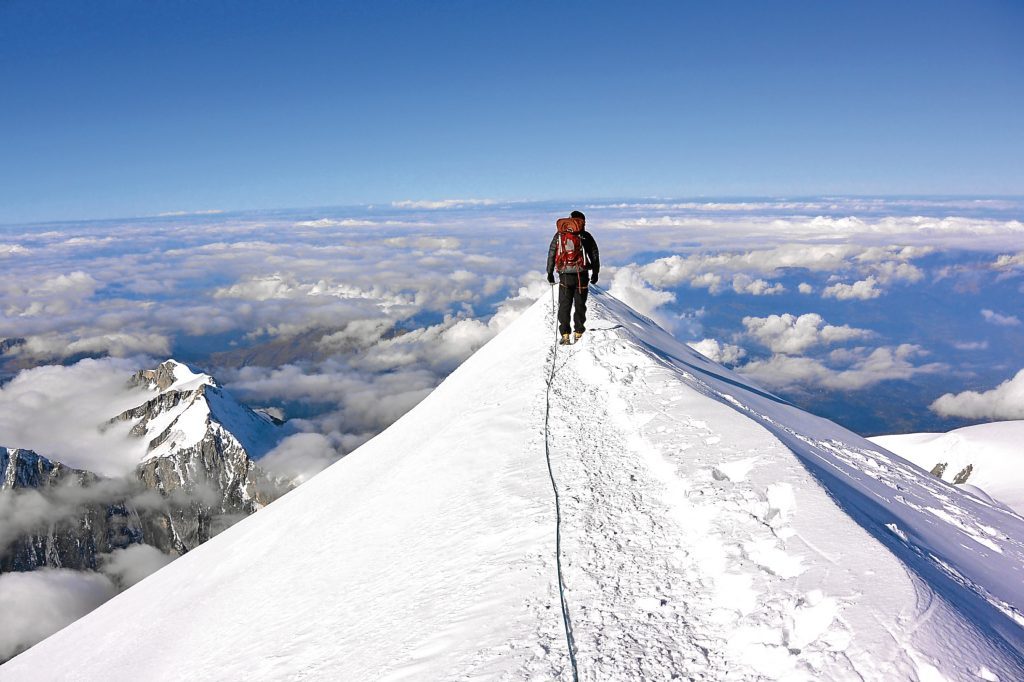 At the summit of Mont Blanc
