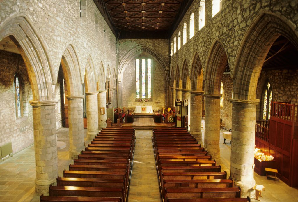 Old Aberdeen, St. Machar's Cathedral, interior, Scotland Scottish cathedrals nave naves interiors UK Saint Machar