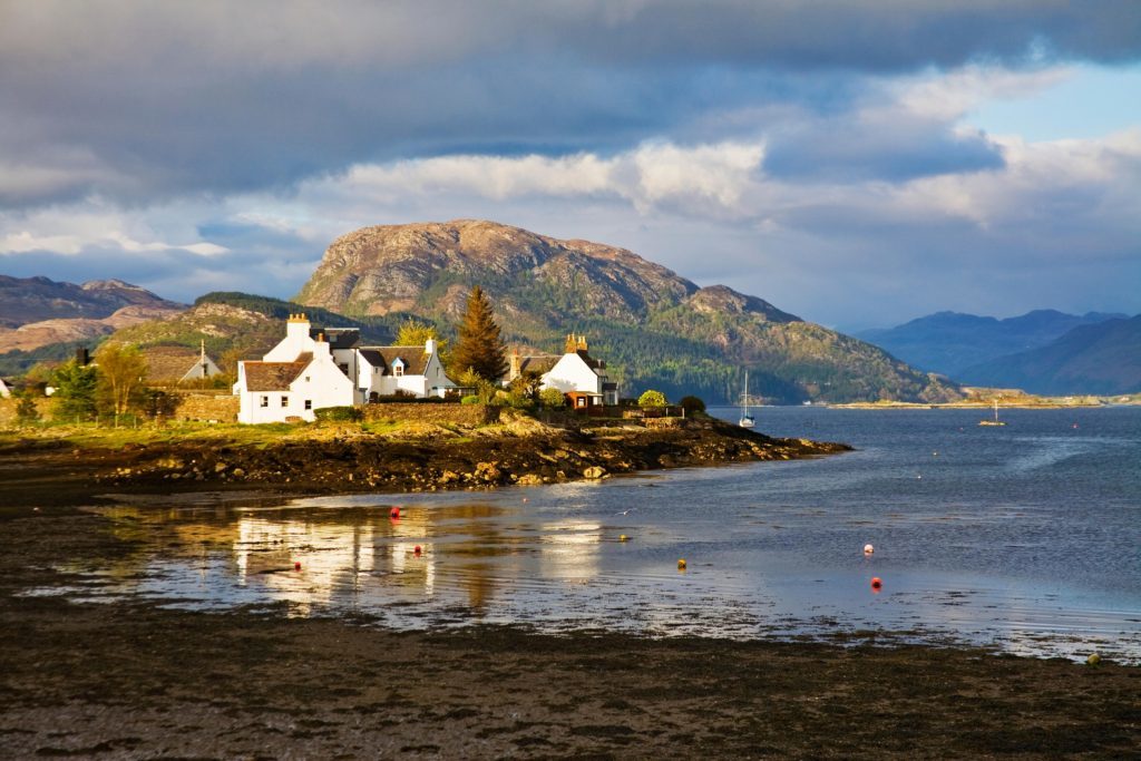 Plockton village at low tide, west coast of Scotland