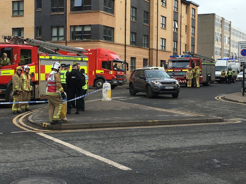 Fire crews in attendance, including a specialist environmental protection unit (Ross Crae / DC Thomson)
