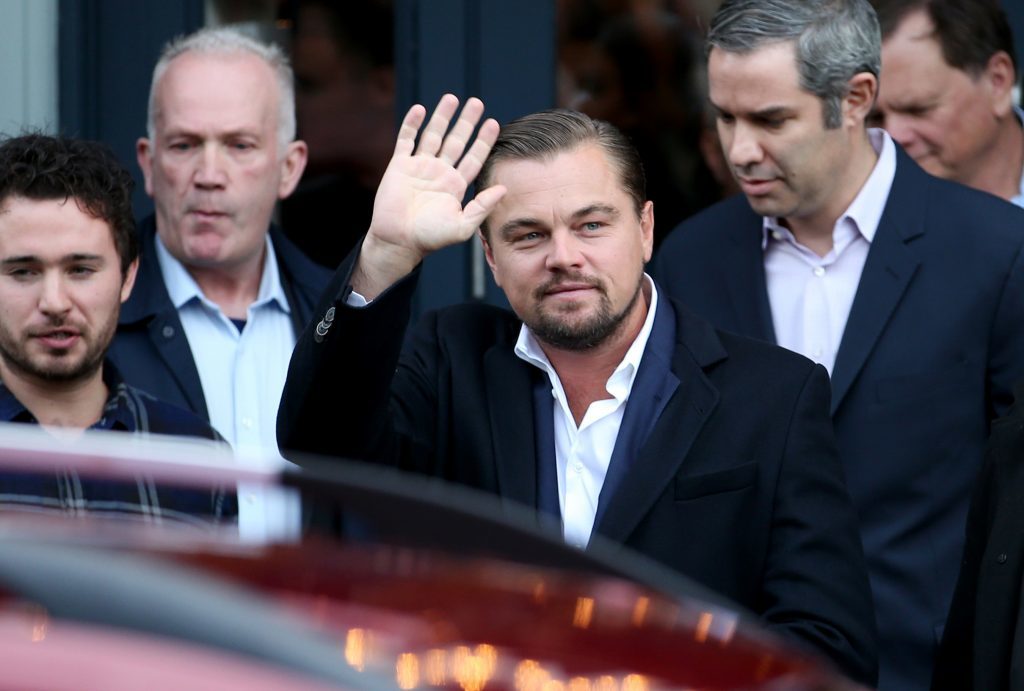 Leonardo DiCaprio leaves after a visit to Home by Social Bite sandwich shops in Edinburgh (Jane Barlow/PA Wire)