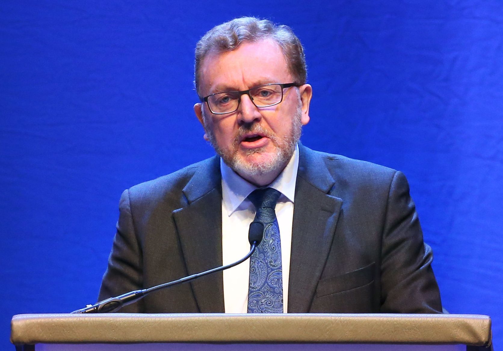 Secretary of State for Scotland David Mundell on stage at the annual Scottish Conservative conference at the Scottish Exhibition and Conference Centre in Glasgow (Jane Barlow/PA Wire)