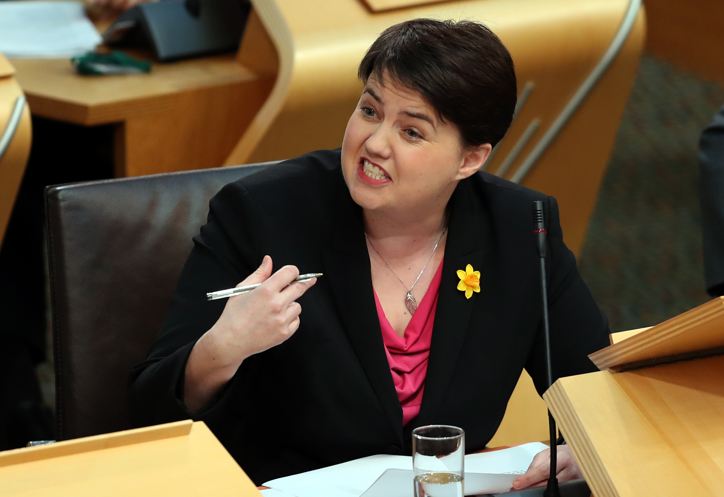 Scottish Conservative leader Ruth Davidson during First Minister's Questions at the Scottish Parliament in Edinburgh. (Jane Barlow/PA Wire)