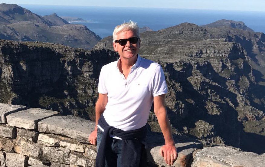 Phillip Schofield standing at Table Mountain, Cape Town (ITV)