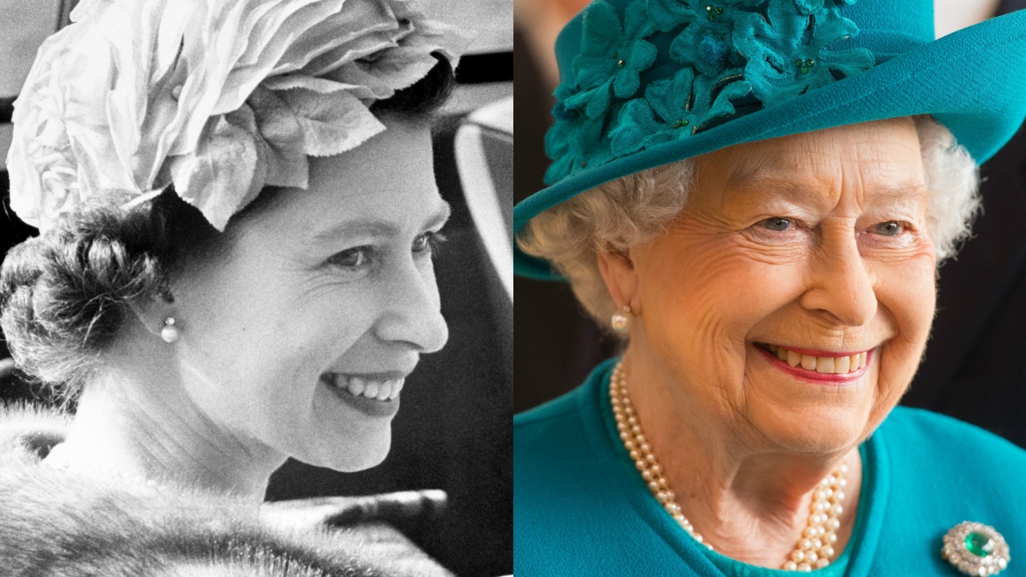 The Queen, then and now (PA)