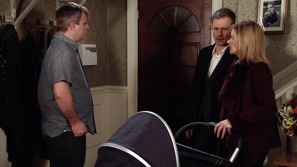 Corrie’s Leanne is married to Nick, but has a baby with Steve (ITV)