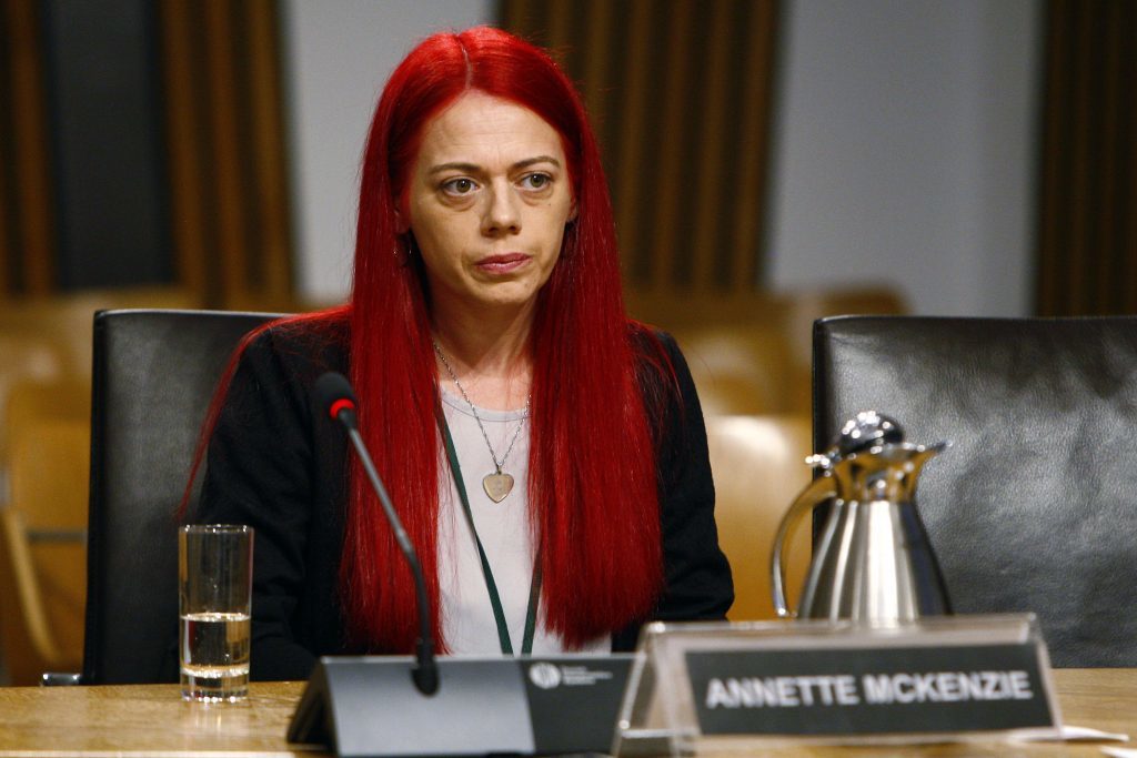 Annette McKenzie appeared before the Public Petitions Committee to give evidence on her petition call in for change on perental consent for mental health treatment for people under 18 years of age. (Andrew Cowan/Scottish Parliament)