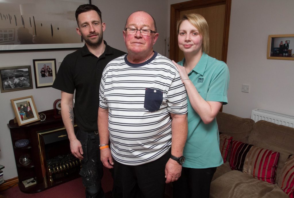 Mary's son David MacLennan, partner Billy and daughter Eilidh (Chris Austin / DC Thomson)