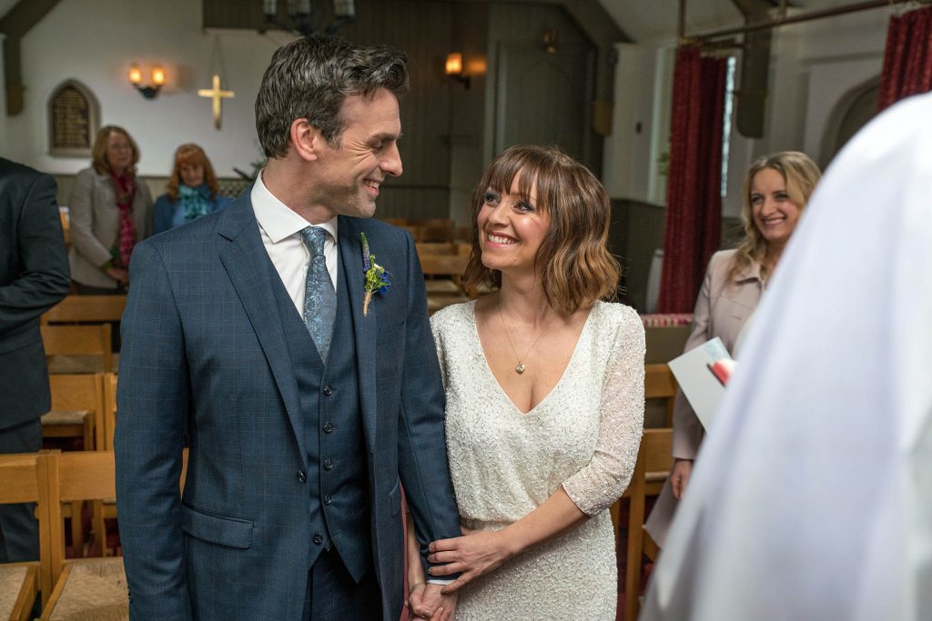 Rhona marries Pierce in Emmerdale Amy Brammall (ITV)